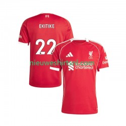 Liverpool Heren Shirt met Bedrukking Hugo Ekitike 22 Thuis 2025-2026 Korte Mouw