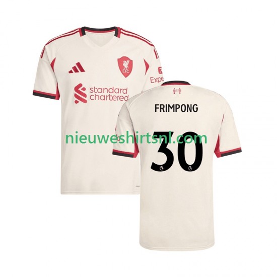 Liverpool Heren Shirt met Bedrukking Jeremie Frimpong 30 Uit 2025-2026 Korte Mouw