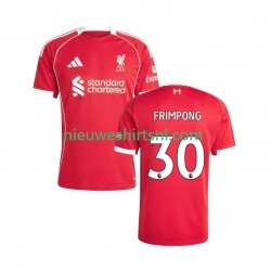 Liverpool Heren Shirt met Bedrukking Jeremie Frimpong 30 Thuis 2025-2026 Korte Mouw