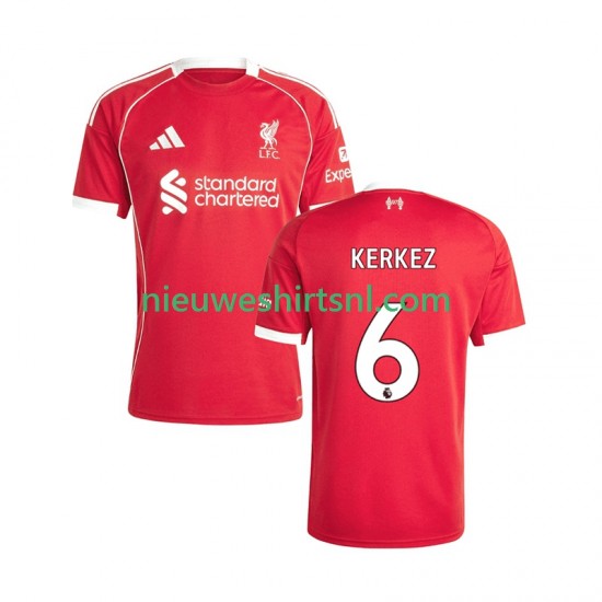 Liverpool Heren Shirt met Bedrukking Milos Kerkez 6 Thuis 2025-2026 Korte Mouw