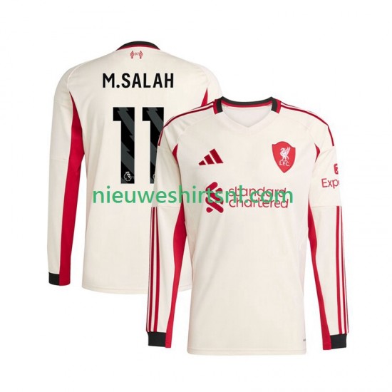 Liverpool Heren Shirt met Bedrukking Mohamed Salah 11 Uit 2025-2026 Lange Mouw