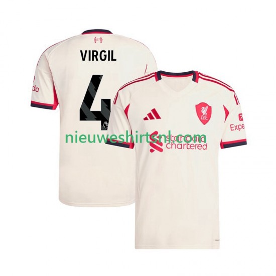 Liverpool Heren Shirt met Bedrukking Virgil van Dijk 4 Uit 2025-2026 Korte Mouw