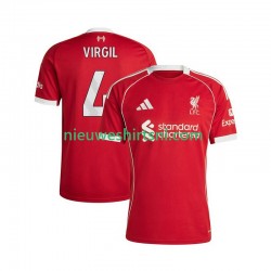 Liverpool Heren Shirt met Bedrukking Virgil van Dijk 4 Thuis 2025-2026 Korte Mouw