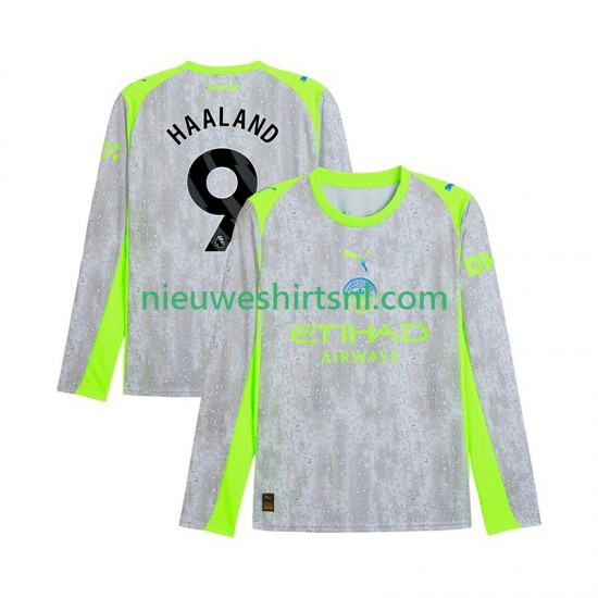 Manchester City Heren Shirt met Bedrukking Erling Haaland 9 Derde 2025-2026 Lange Mouw
