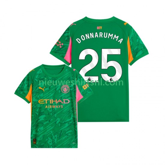 Manchester City Heren Shirt met Bedrukking Doelman Gianluigi Donnarumma 25 Thuis 2025-2026 Korte Mouw