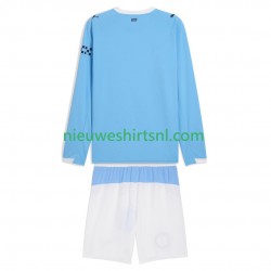 Manchester City Kind Shirt met Bedrukking Thuis 2025-2026 Lange Mouw