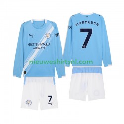 Manchester City Kind Shirt met Bedrukking Omar Marmoush 7 Thuis 2025-2026 Lange Mouw