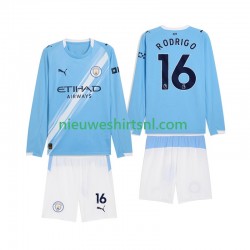 Manchester City Kind Shirt met Bedrukking Rodrigo Hernandez 16 Thuis 2025-2026 Lange Mouw