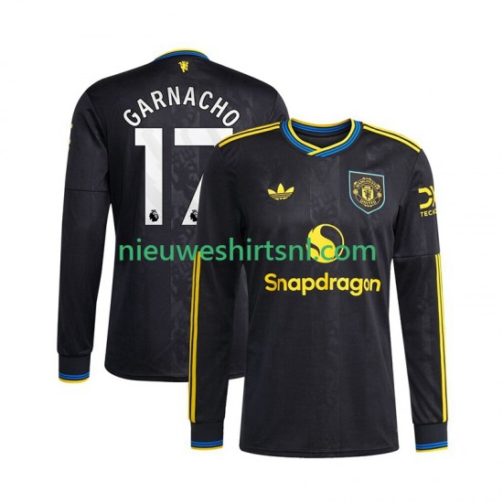 Manchester United Heren Shirt met Bedrukking Alejandro Garnacho 17 Derde 2025-2026 Lange Mouw