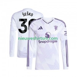 Manchester United Heren Shirt met Bedrukking Benjamin Sesko 30 Uit 2025-2026 Lange Mouw