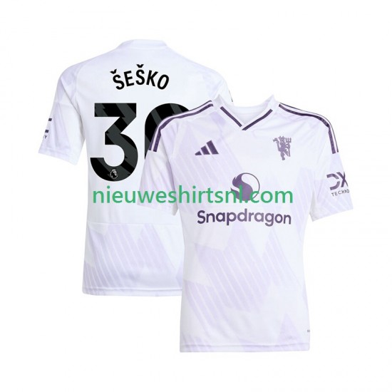 Manchester United Heren Shirt met Bedrukking Benjamin Sesko 30 Uit 2025-2026 Korte Mouw