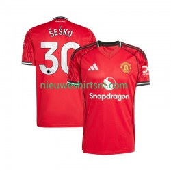 Manchester United Heren Shirt met Bedrukking Benjamin Sesko 30 Thuis 2025-2026 Korte Mouw