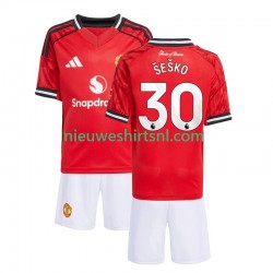 Manchester United Kind Shirt met Bedrukking Benjamin Sesko 30 Thuis 2025-2026 Korte Mouw