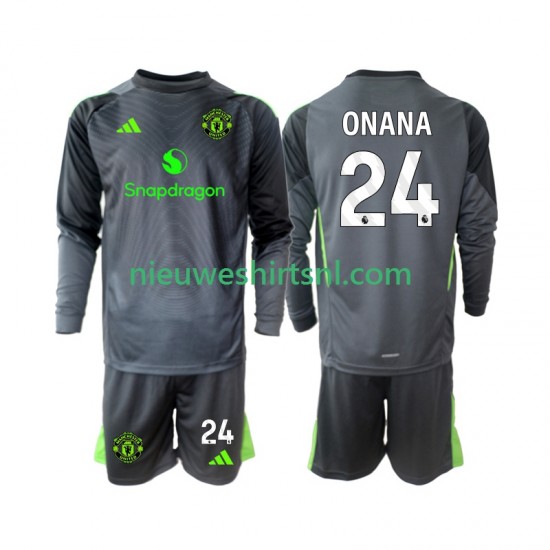 Manchester United Kind Shirt met Bedrukking Doelman Andre Onana 24 Uit 2025-2026 Lange Mouw