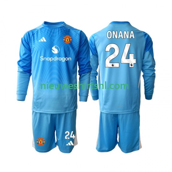 Manchester United Kind Shirt met Bedrukking Doelman Andre Onana 24 Thuis 2025-2026 Lange Mouw
