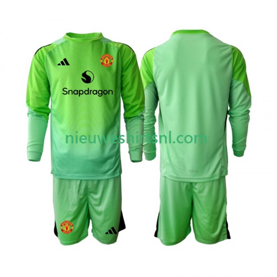 Manchester United Kind Shirt met Bedrukking Doelman Vierde 2025-2026 Lange Mouw
