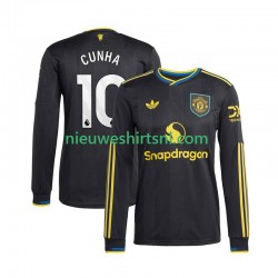 Manchester United Heren Shirt met Bedrukking Matheus Cunha 10 Derde 2025-2026 Lange Mouw