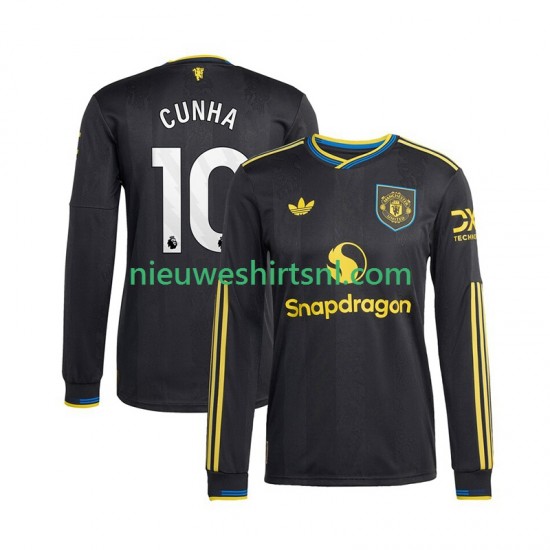 Manchester United Heren Shirt met Bedrukking Matheus Cunha 10 Derde 2025-2026 Lange Mouw