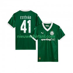 Palmeiras Heren Shirt met Bedrukking Estevao 41 Thuis 2025-2026 Korte Mouw