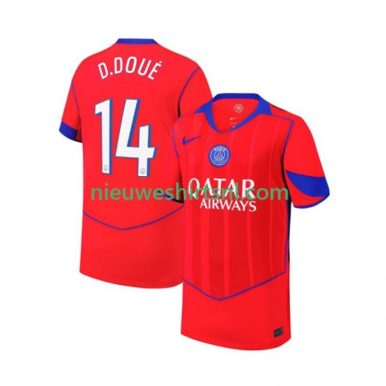 Paris Saint-Germain Heren Shirt met Bedrukking Desire Doue 14 Derde 2025-2026 Korte Mouw