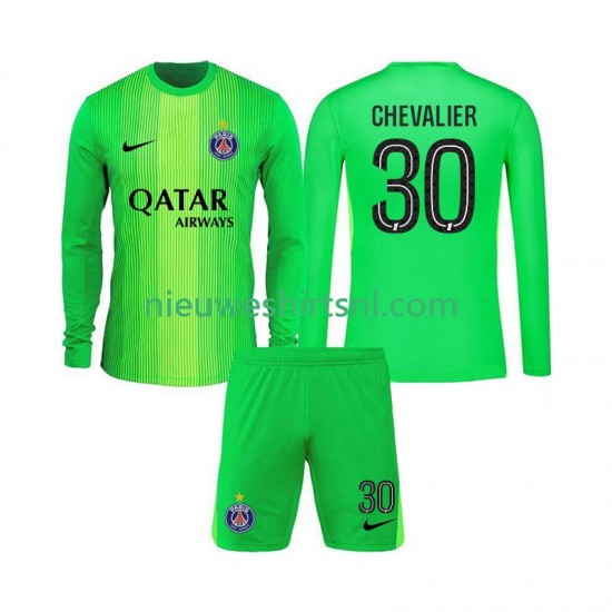 Paris Saint-Germain Kind Shirt met Bedrukking Doelman Lucas Chevalier 30 Uit 2025-2026 Lange Mouw
