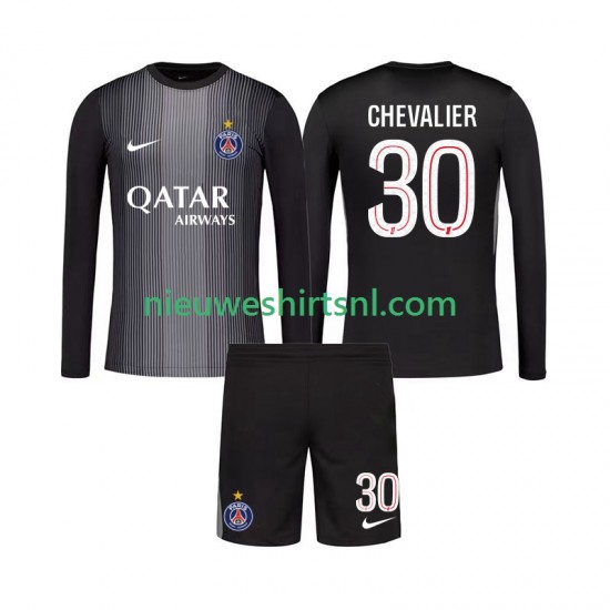 Paris Saint-Germain Kind Shirt met Bedrukking Doelman Lucas Chevalier 30 Thuis 2025-2026 Lange Mouw