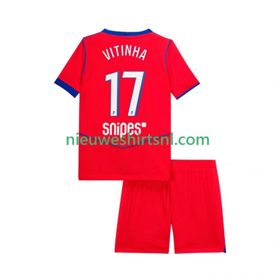 Paris Saint-Germain Kind Shirt met Bedrukking Vitinha 17 Derde 2025-2026 Korte Mouw