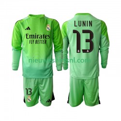 Real Madrid Kind Shirt met Bedrukking Doelman Andriy Lunin 13 Uit 2025-2026 Lange Mouw