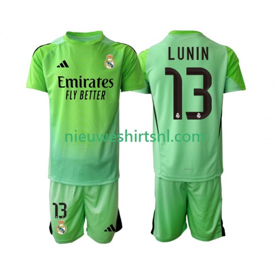 Real Madrid Kind Shirt met Bedrukking Doelman Andriy Lunin 13 Uit 2025-2026 Korte Mouw