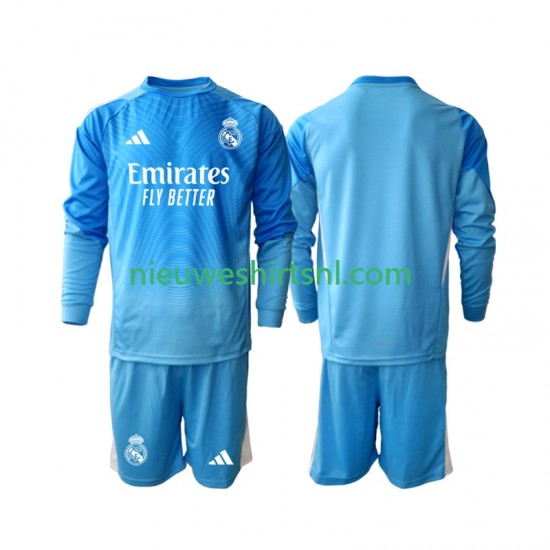 Real Madrid Kind Shirt met Bedrukking Doelman Thuis 2025-2026 Lange Mouw