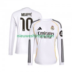 Real Madrid Heren Shirt met Bedrukking Mbappé Kylian 10 Thuis 2025-2026 Lange Mouw