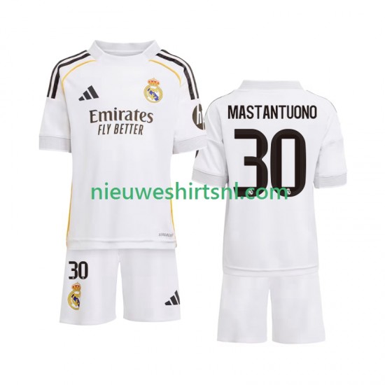 Real Madrid Kind Shirt met Bedrukking Mastantuono 30 Thuis 2025-2026 Korte Mouw