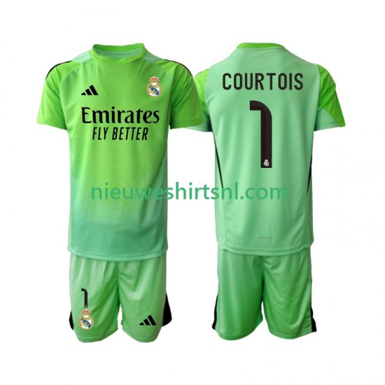 Real Madrid Kind Shirt met Bedrukking Thibaut Courtois 1 Uit 2025-2026 Korte Mouw