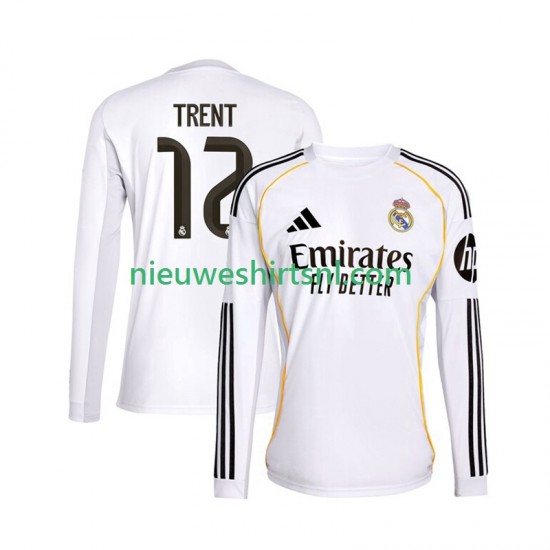 Real Madrid Heren Shirt met Bedrukking Trent Alexander-Arnold 12 Thuis 2025-2026 Lange Mouw
