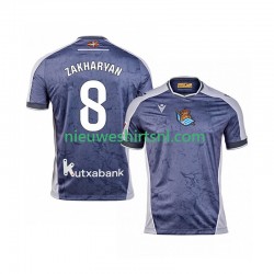Real Sociedad Heren Shirt met Bedrukking Arsen Zakharyan 8 Uit 2025-2026 Korte Mouw