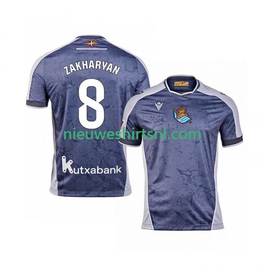 Real Sociedad Heren Shirt met Bedrukking Arsen Zakharyan 8 Uit 2025-2026 Korte Mouw
