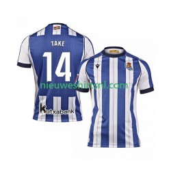 USA Real Sociedad Heren Shirt met Bedrukking Takef Kubo 14 Thuis 2025-2026 Korte Mouw