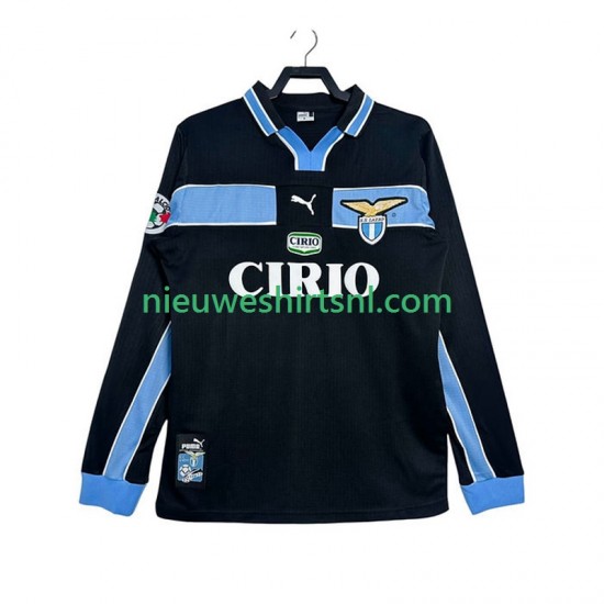 SS Lazio Heren Shirt met Bedrukking 1998 Retro Uit 1999 Lange Mouw