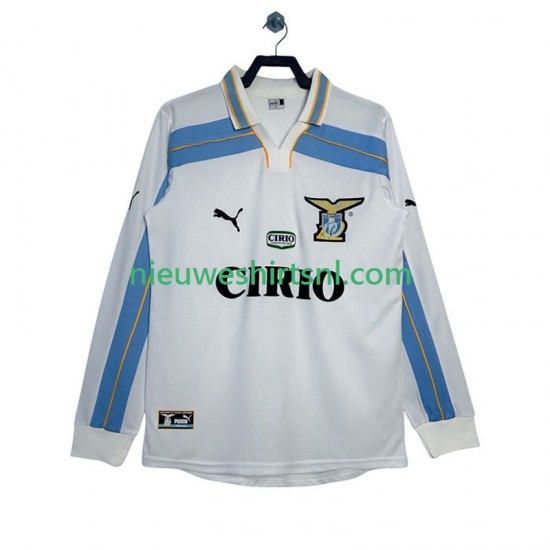 SS Lazio Heren Shirt met Bedrukking 2000 Retro Uit 1999 Lange Mouw