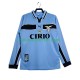 SS Lazio Heren Shirt met Bedrukking 1998 Retro Thuis 1999 Lange Mouw
