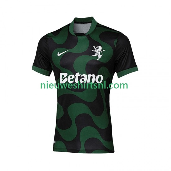 Sporting CP Heren Shirt met Bedrukking Uit Vierde 2025-2026 Korte Mouw