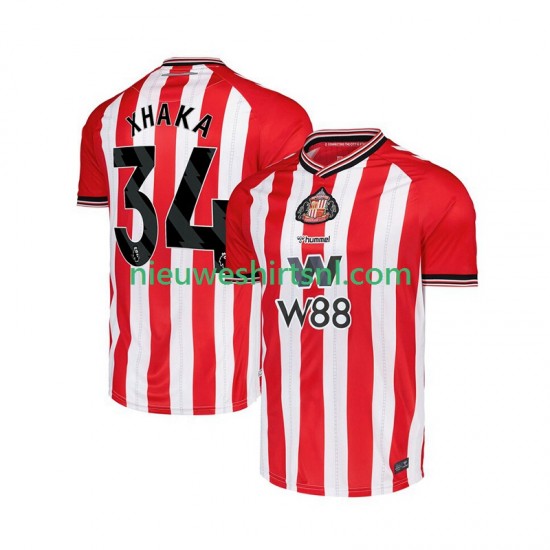 Heren Shirt met Bedrukking Sunderland Granit Xhaka 34 Thuis 2025-2026 Korte Mouw