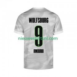 VfL Wolfsburg Heren Shirt met Bedrukking Mohamed Amoura 9 Uit 2025-2026 Korte Mouw
