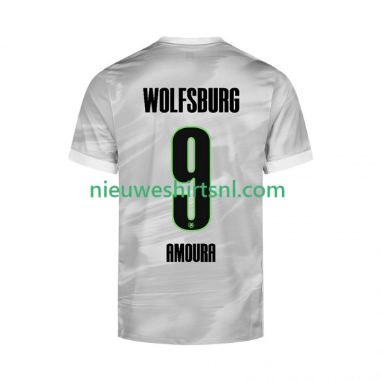 VfL Wolfsburg Heren Shirt met Bedrukking Mohamed Amoura 9 Uit 2025-2026 Korte Mouw