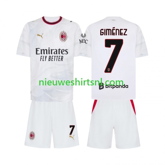 AC Milan Kind Shirt met Bedrukking Gimenez 7 Uit 2026-2027 Korte Mouw