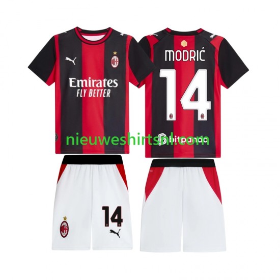 AC Milan Kind Shirt met Bedrukking Modrić Luka 14 Thuis 2026-2027 Korte Mouw
