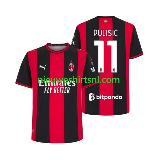 AC Milan Heren Shirt met Bedrukking Pulisic 11 Thuis 2026-2027 Korte Mouw