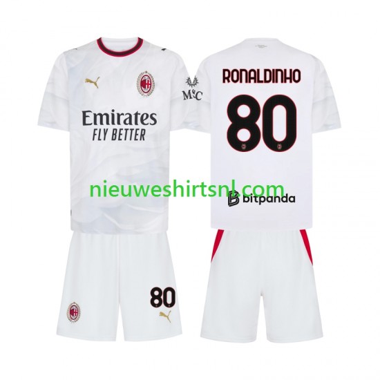 AC Milan Kind Shirt met Bedrukking Ronaldinho 80 Uit 2026-2027 Korte Mouw