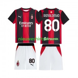 AC Milan Kind Shirt met Bedrukking Ronaldinho 80 Thuis 2026-2027 Korte Mouw