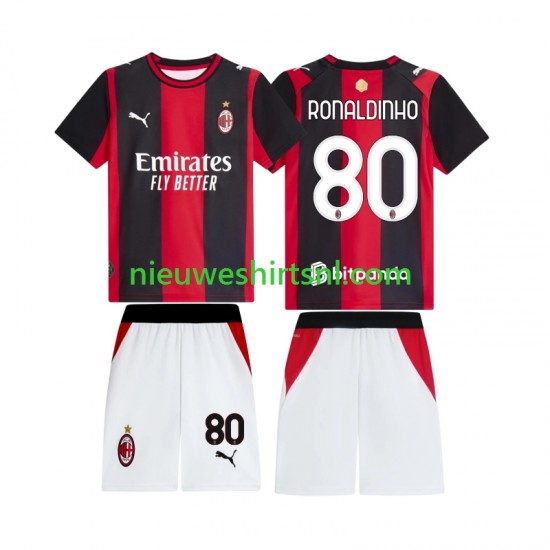 AC Milan Kind Shirt met Bedrukking Ronaldinho 80 Thuis 2026-2027 Korte Mouw